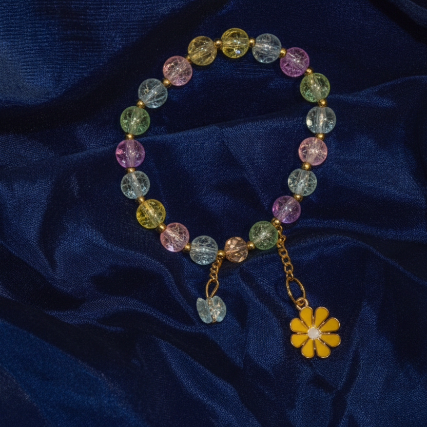 Flower Charm Bracelet -Multicolour
