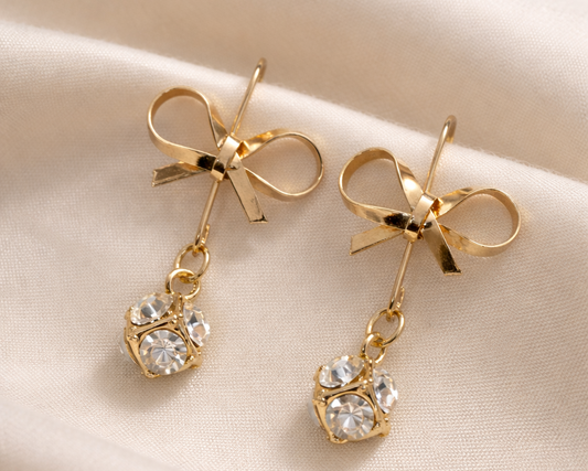 sweet gold bow earings