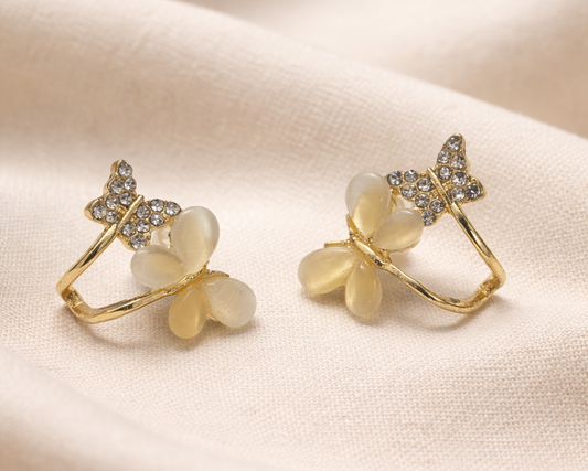 Butterfly Blossom Gold Stud Earrings