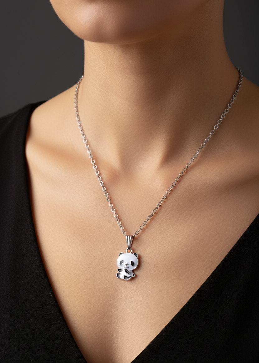 Silver Panda Necklace