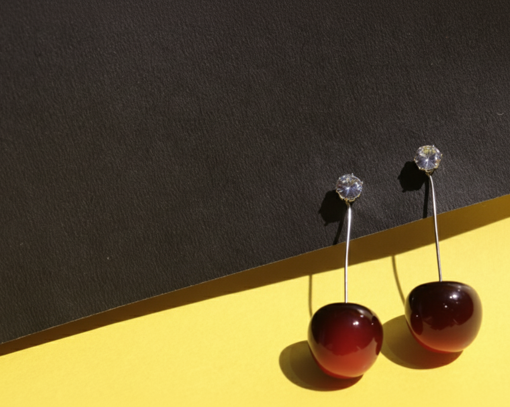 Cherry Crystal Drop Earrings