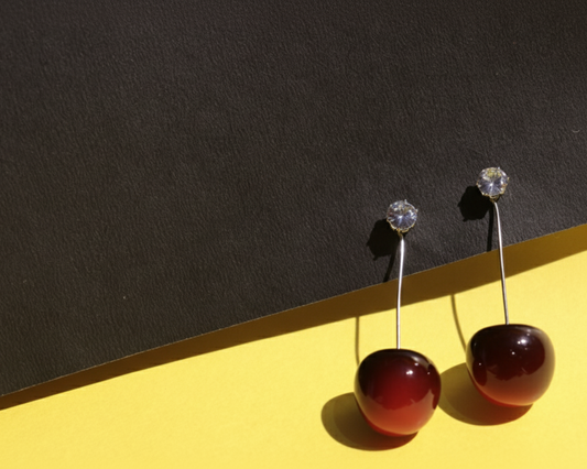 Cherry Crystal Drop Earrings