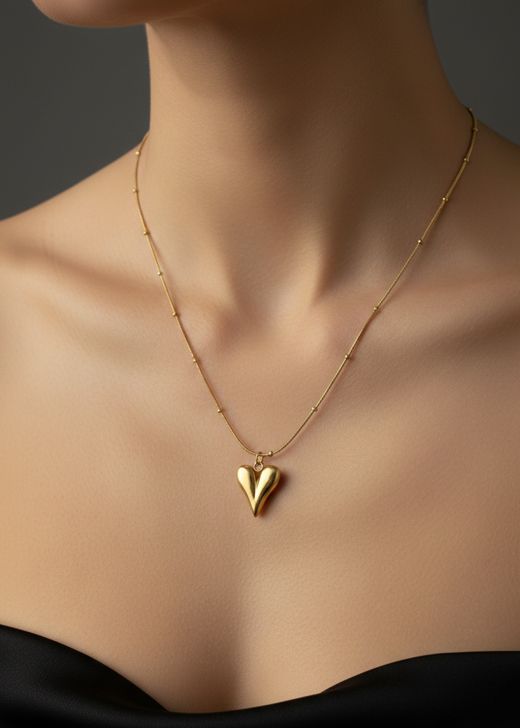 Golden Heart Anti-tarnish Necklace
