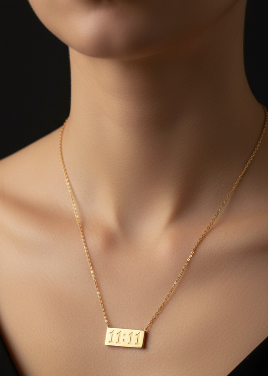 11:11 Gold Manifestation Necklace (Anti-Tarnish Everyday Pendant)