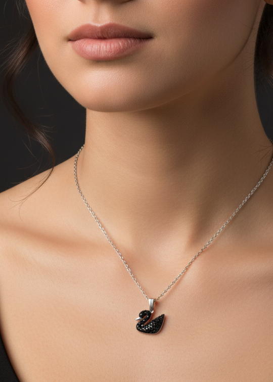 Swan Crystal Necklace - Elegant Everyday Pendant