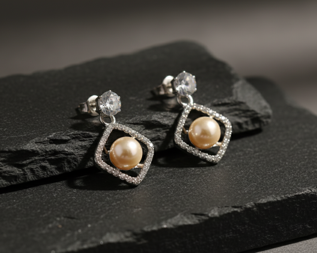 Pearl- silver earings