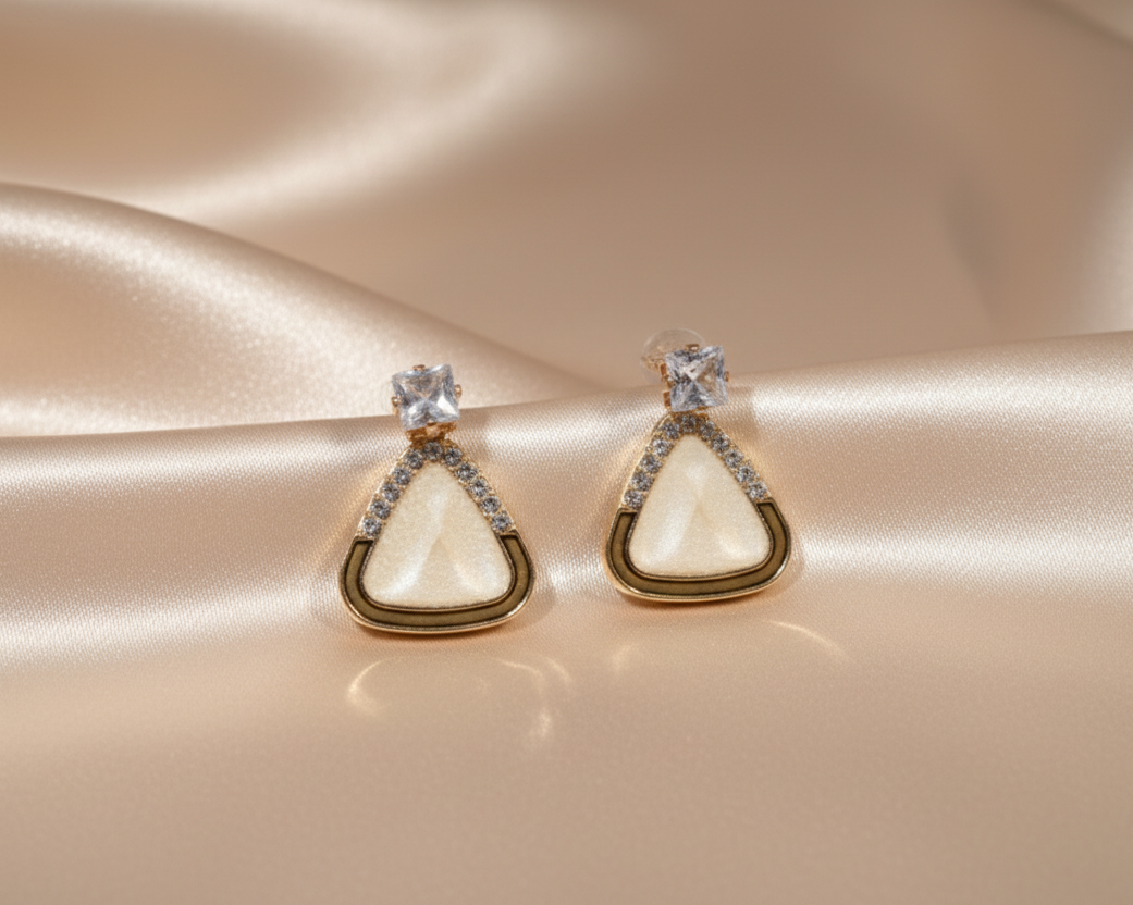 Gold Triangle Earrings