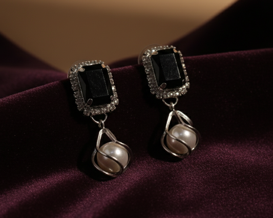 Crystal Pearl Drop Earrings